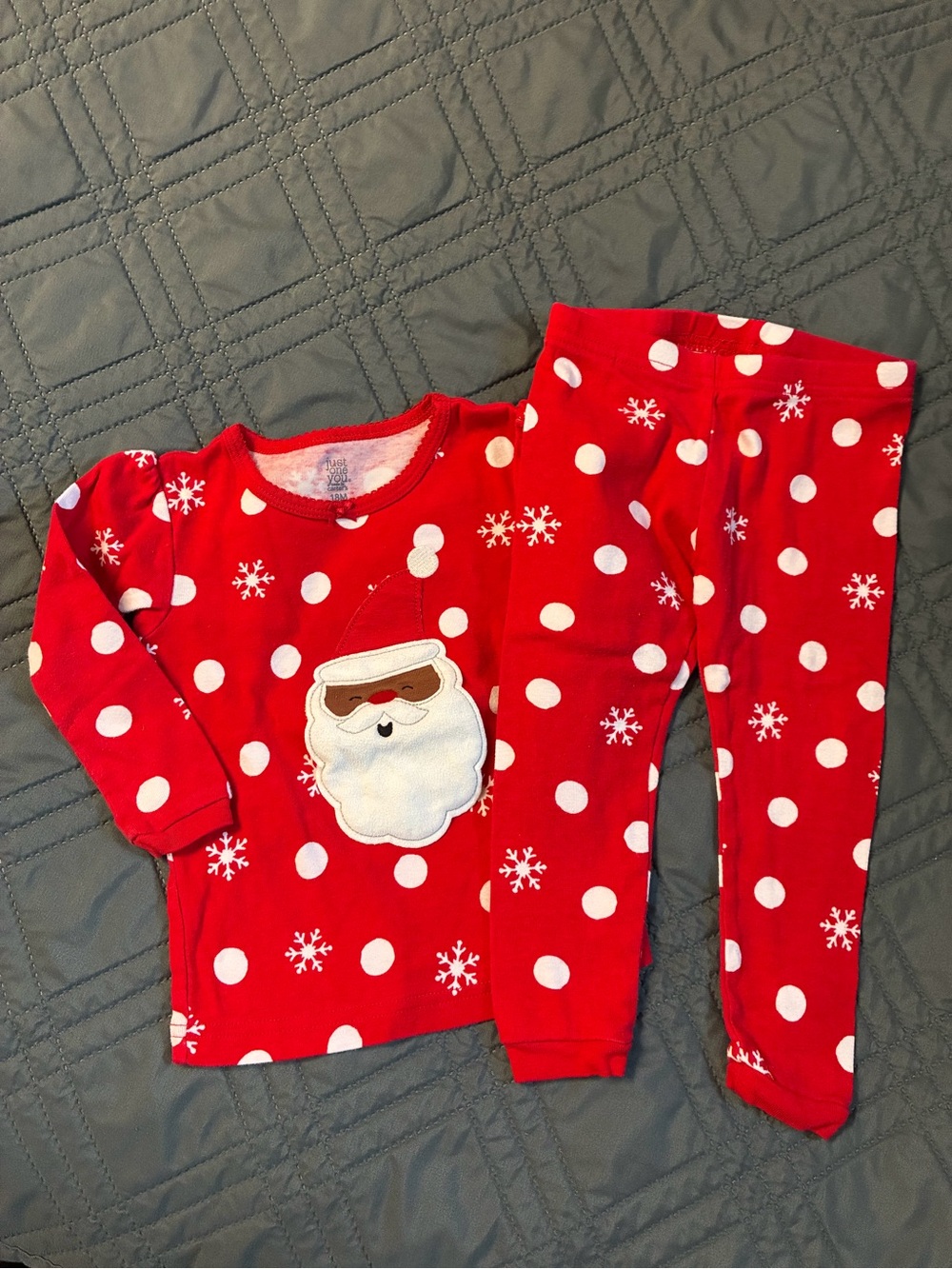 Kids Red Santa Polka Dot Pajama Set